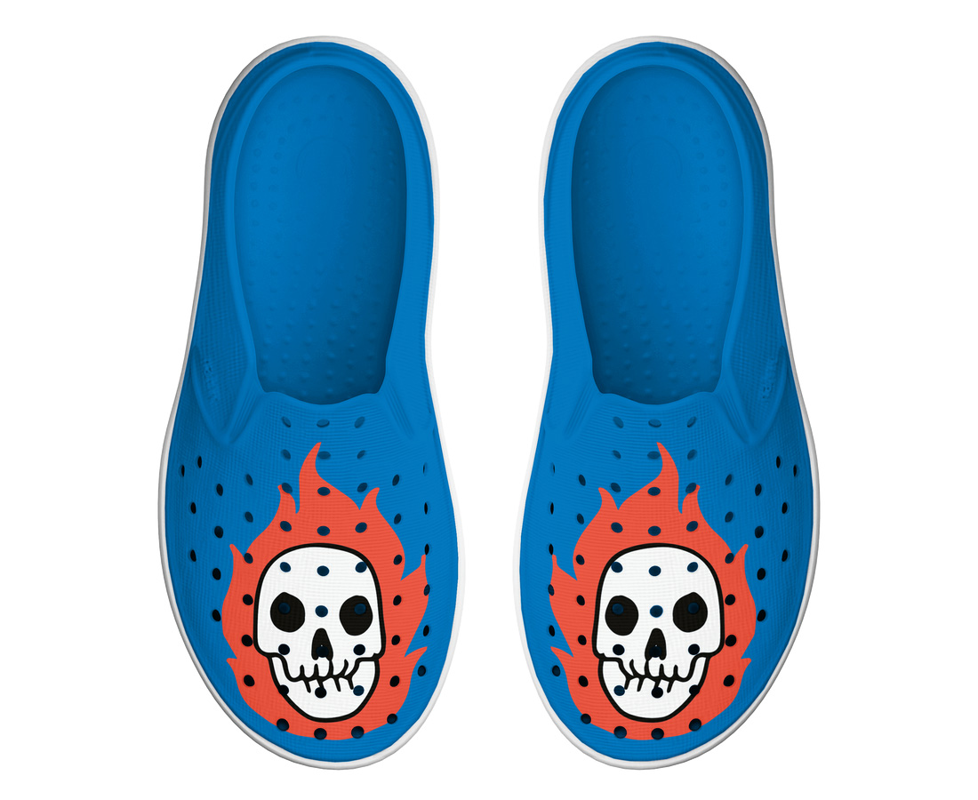 Miles Block Child - Megamarine Blue/ Shell White/ Flame Skull Bl